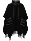Herno Wool And Nylon Cape In Black