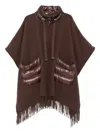 Herno Wool And Nylon Cape In Brown