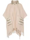 Herno Drawstring High Collar Cape In Pink
