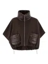 Herno Wool And Nylon Short Down Jacket In Brown