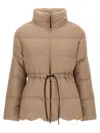 Herno Quilted Drawstring Wool Jacket In Neutral