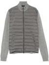 Herno Two-material Cardigan Sweaters And Cardigans Gray In Gray