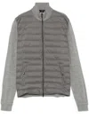 Herno Two-material Cardigan Sweaters And Cardigans Gray In Gray