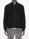 Herno Ribbed Collar Bomber Jacket And Pockets In Black