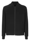 Herno Ribbed Collar Bomber Jacket And Pockets In Black