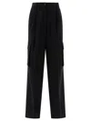 Herno Wool Blend Cargo Trousers In Black