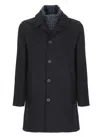 Herno Wool Blend Coat In Blue