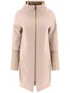 Herno Wool-blend Minimalist Coat With Refined Silhouette In Neutral