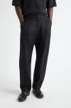 Herno Wool Blend Straight Leg Pants In Black