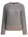 Herno Wool Blend Sweater Knitwear Beige In Gray