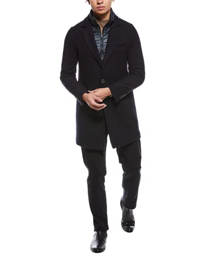 Herno Wool-blend Trench Coat In Black