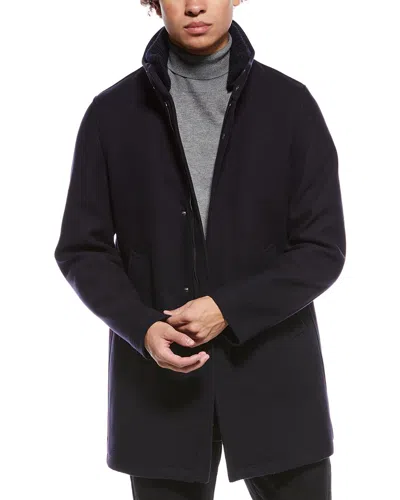 Herno Wool-blend Trench Coat In Black