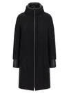 Herno Wool Blend With Quilted Lining Coat In Black