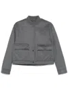 Herno Wool Bomber Jacket In Grey