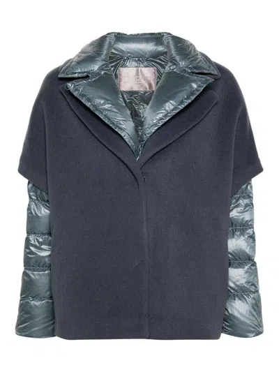 Herno Layered Puffer Jacket In Light Blue