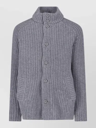 Herno Wool Cardigan In Gray