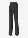 Herno Cargo Trousers In Wool And Viscose Blend In Antracite Grey