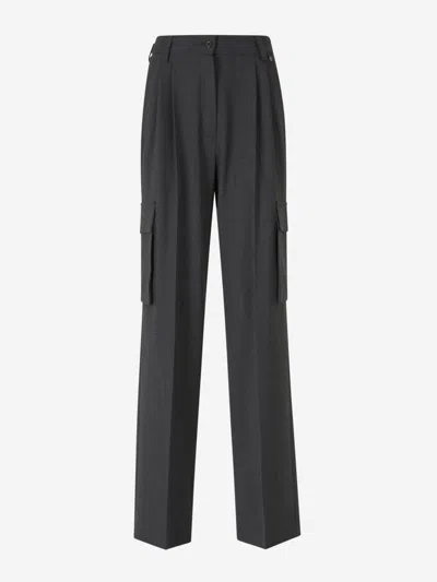 Herno Wool Cargo Pants In Grey