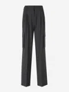 Herno Cargo Trousers In Wool And Viscose Blend In Antracite Grey
