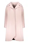 Herno Single-breasted Wool-blend Coat In Pink