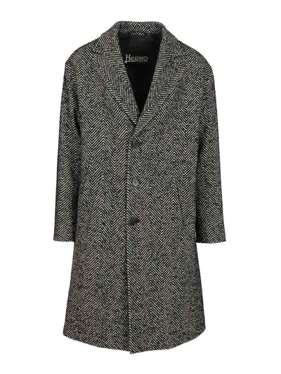 HERNO WOOL CHEVRON COAT