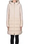 Herno Wool Cloth Inserts Down Jacket In Neutral