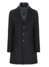 Herno Tailored Blue Wool Coat With Peak Lapel In Blue