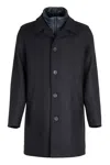 Herno Wool Coat In Blue