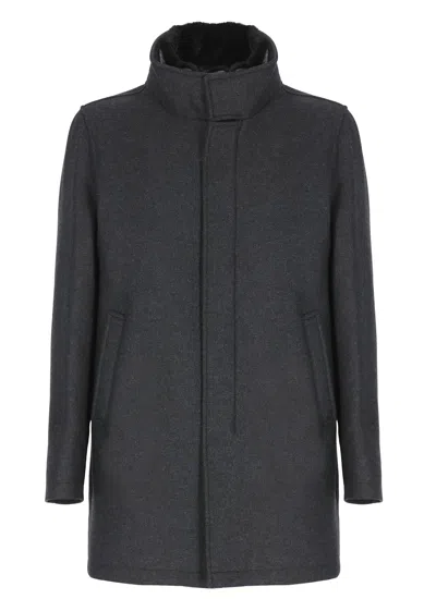 Herno Wool Coat In Gray