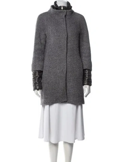 Pre-owned Herno Wool Coat In Grey
