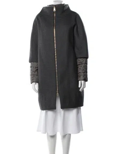 Pre-owned Herno Wool Coat In Grey