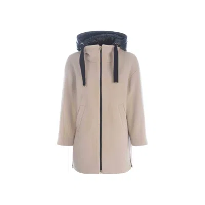 Herno Wool Coat Women In Neutral