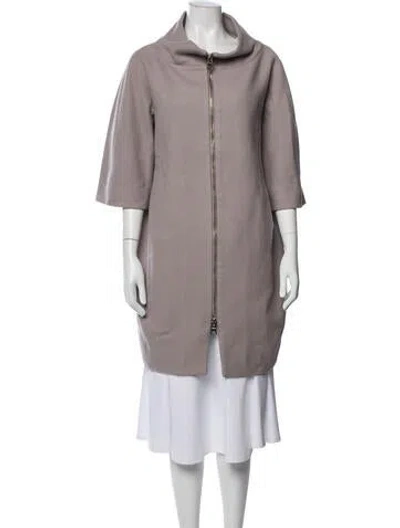 Pre-owned Herno Wool Coat In Neutral