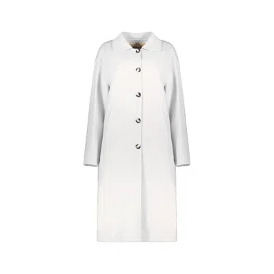 Herno Wool Coat Women In White