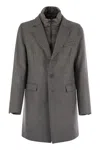 Herno Coat With Detachable Collar In Gray