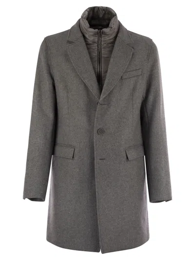HERNO WOOL COAT WITH BIB