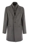 Herno Coat With Detachable Collar In Gray