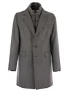 Herno Wool Coat With Bib In Gray