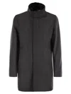 Herno Wool Coat With Detachable Collar In Black