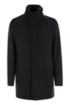 Herno Collar Shearling Removable Pockets Lateral Sleeves Long In Black
