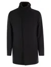 Herno Collar Shearling Removable Pockets Lateral Sleeves Long In Black