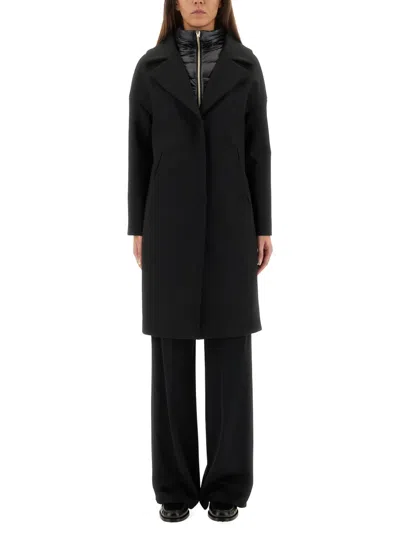 HERNO WOOL COAT WITH TECHNICAL BIB