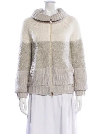 Pre-owned Herno Wool Colorblock Pattern Sweater In Neutral