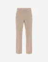 Herno Trousers In Houndstooth Wool And Cotton In Neutral