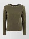 Herno Wool Crew Neck Knit Sweater In Green