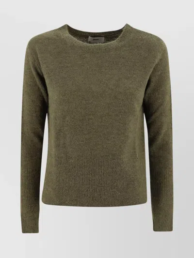 Herno Wool Crew Neck Knit Sweater In Green