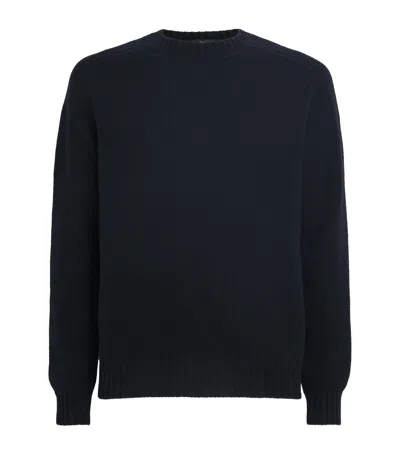 Herno Wool Crew-neck Sweater In Blue