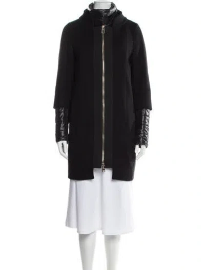 Pre-owned Herno Wool Down Coat In Black