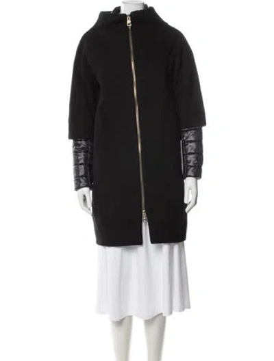 Pre-owned Herno Wool Down Coat In Black