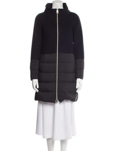 Pre-owned Herno Wool Down Coat In Blue